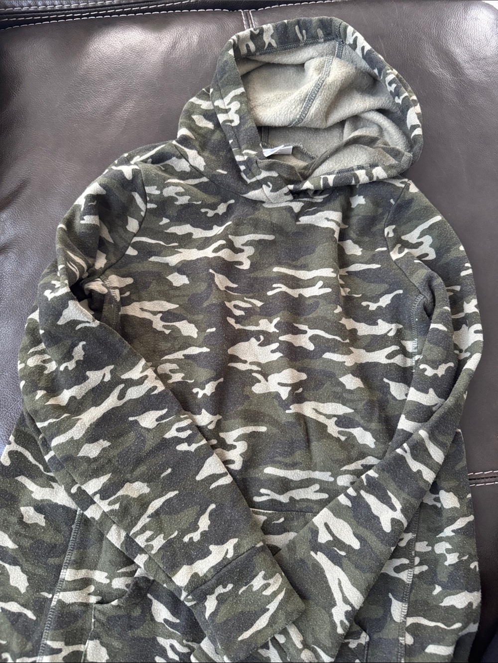 Motherhood Camo Crewneck Hoodie - Olive & Cream